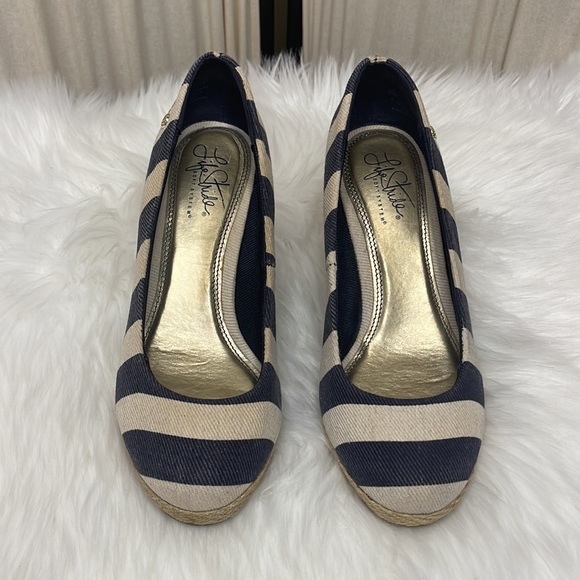 EUC- LIFE STRIDE SOFT SYSTEM STRIPED CORK WEDGES SIZE 7 - Picture 3 of 9